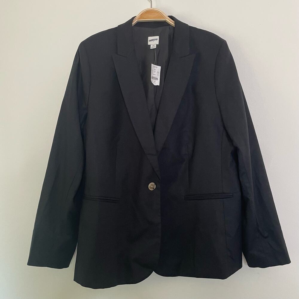 NWT J. Crew Factory‎ Linen-blend Holland Blazer Black Size 18 AL222 Career Work - Picture 3 of 12